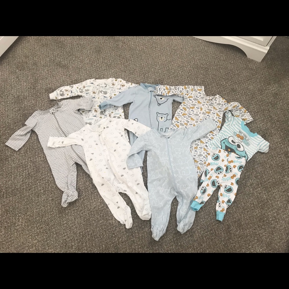 Bundle of baby boy sleepers